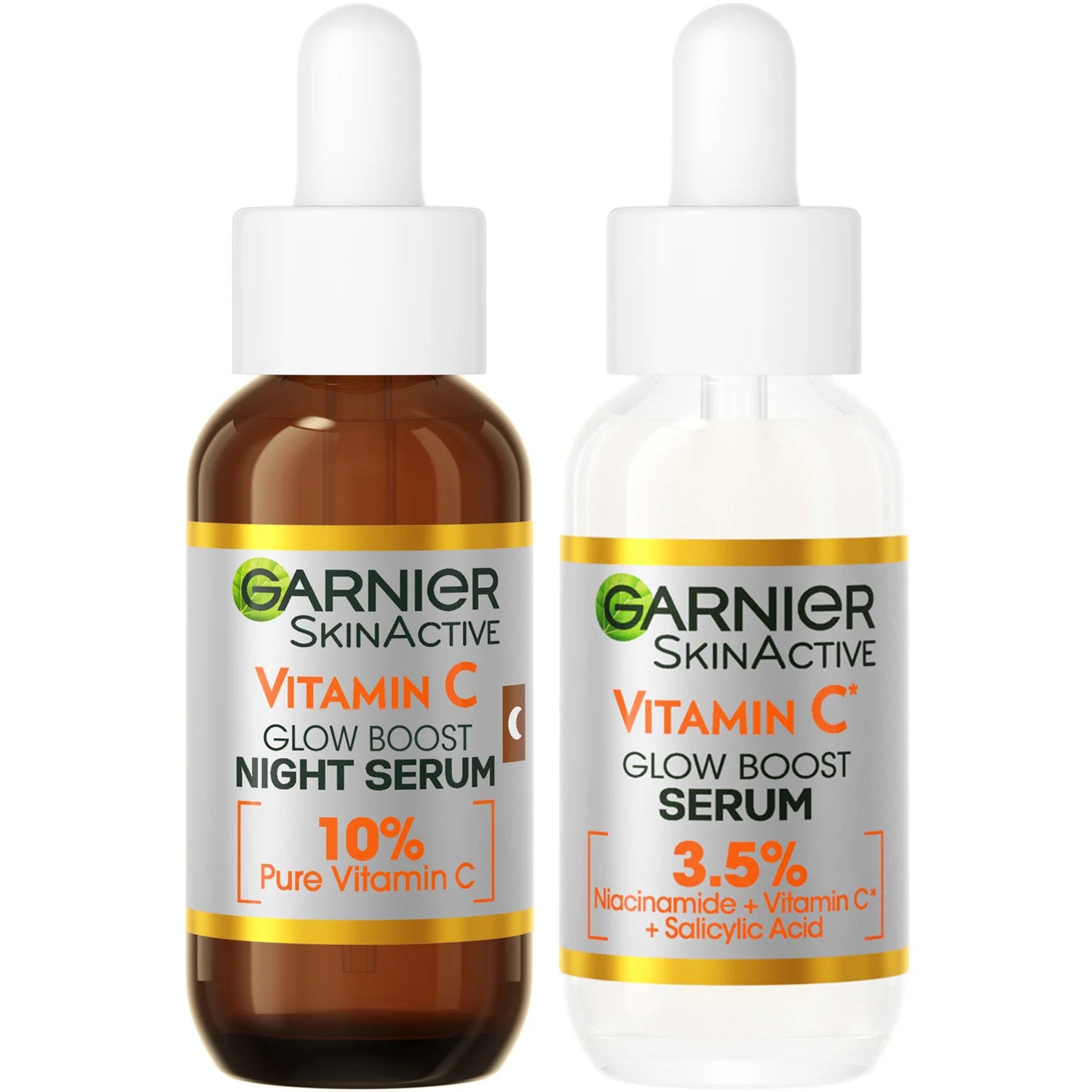 Garnier Vitamin C Vitamin C Glow Boost Serum + Micellar Vitamin C Cleansing Water + Vitamin C Double Renew 10% Night Serum