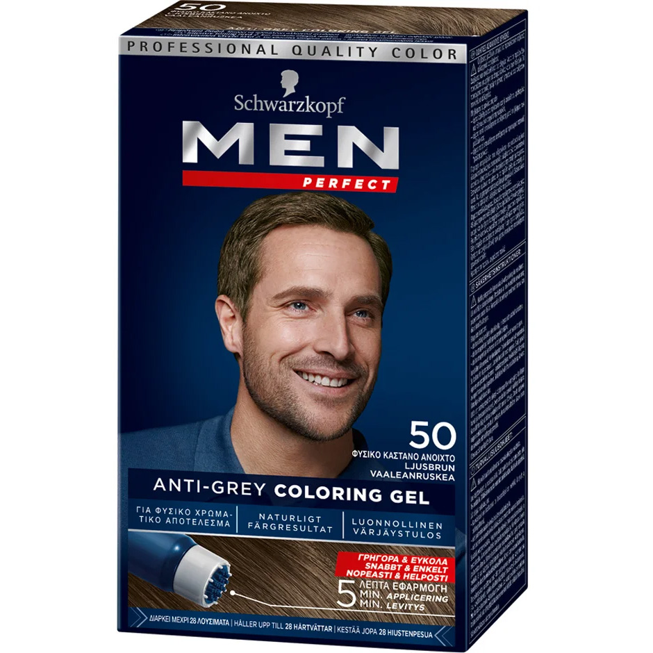 Men Perfect Anti-Grey Coloring Gel 50 Light Brown