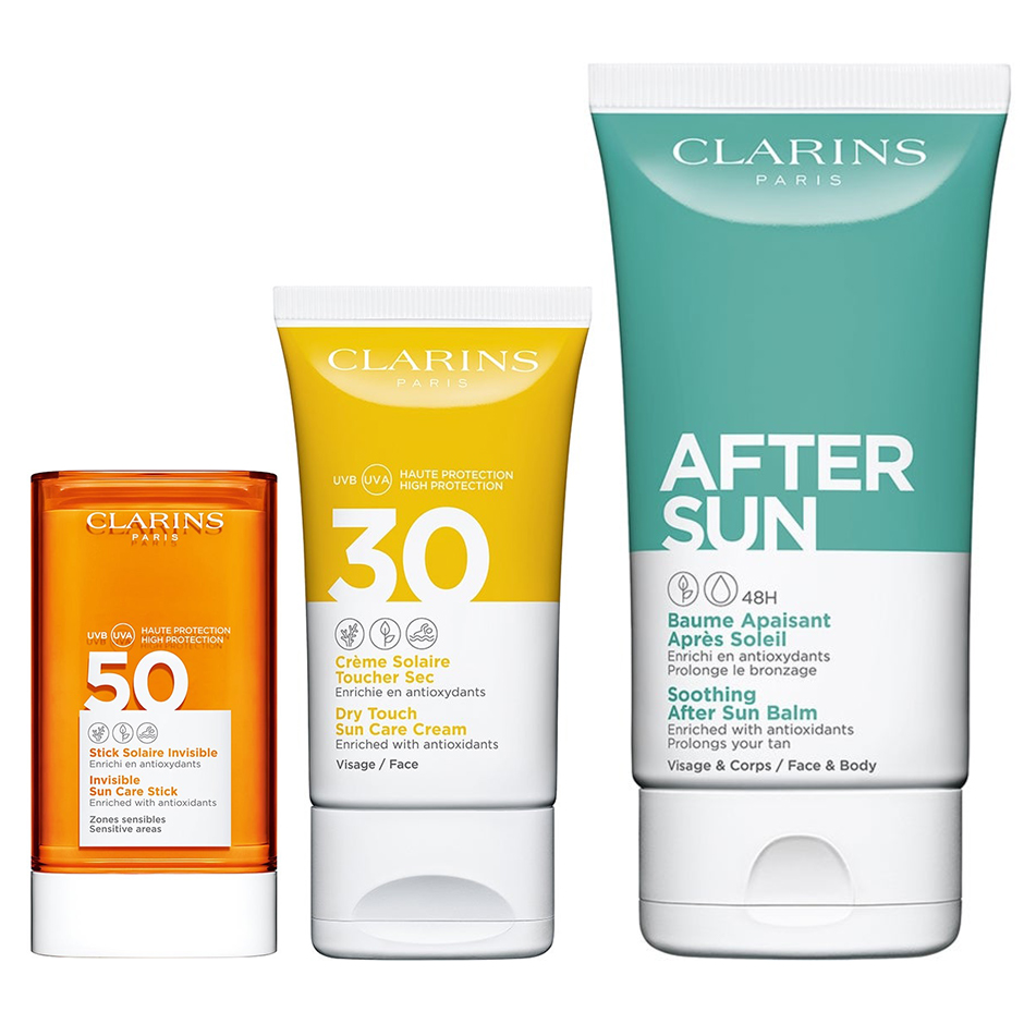 Bilde av Clarins Sun Protection & After Sun Face Spf30 & Sun Stick Spf50 & After Sun 150 Ml