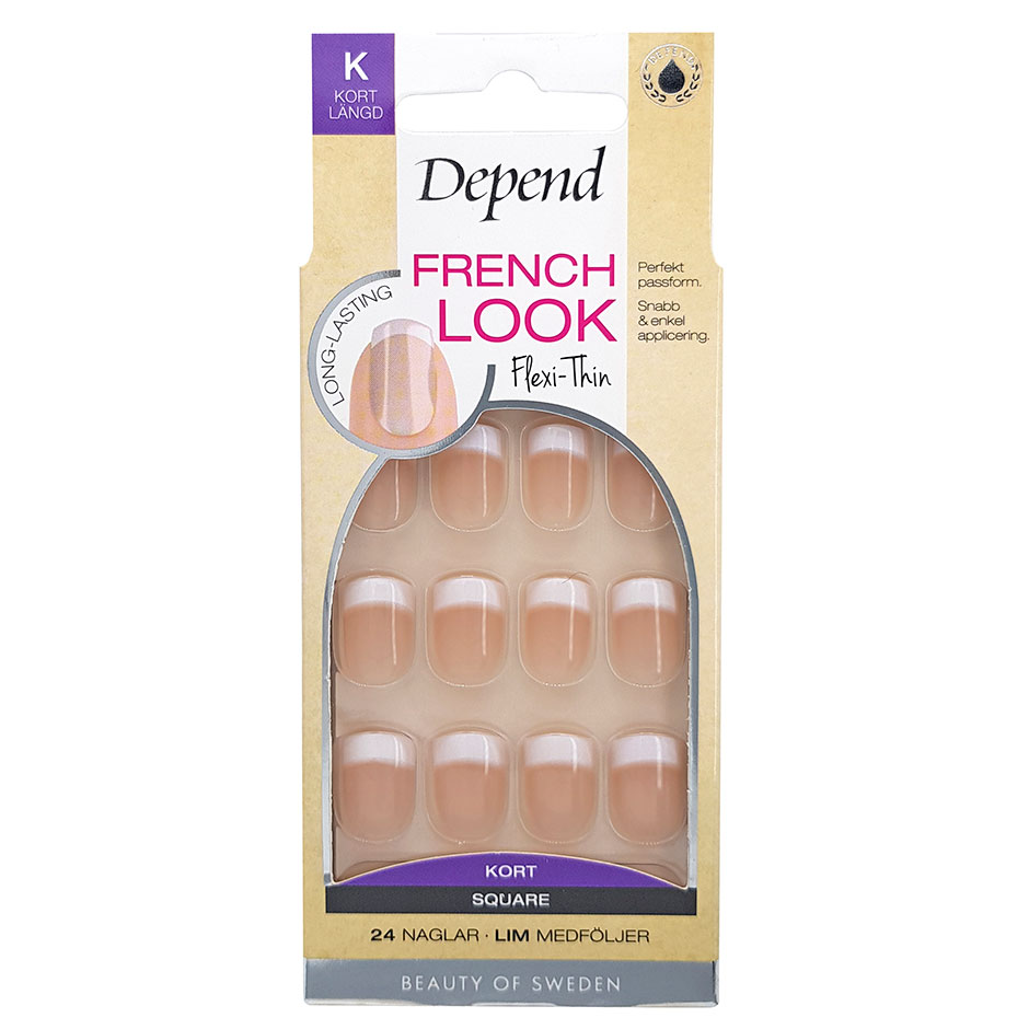 French Look Beige Short Square 24pcs