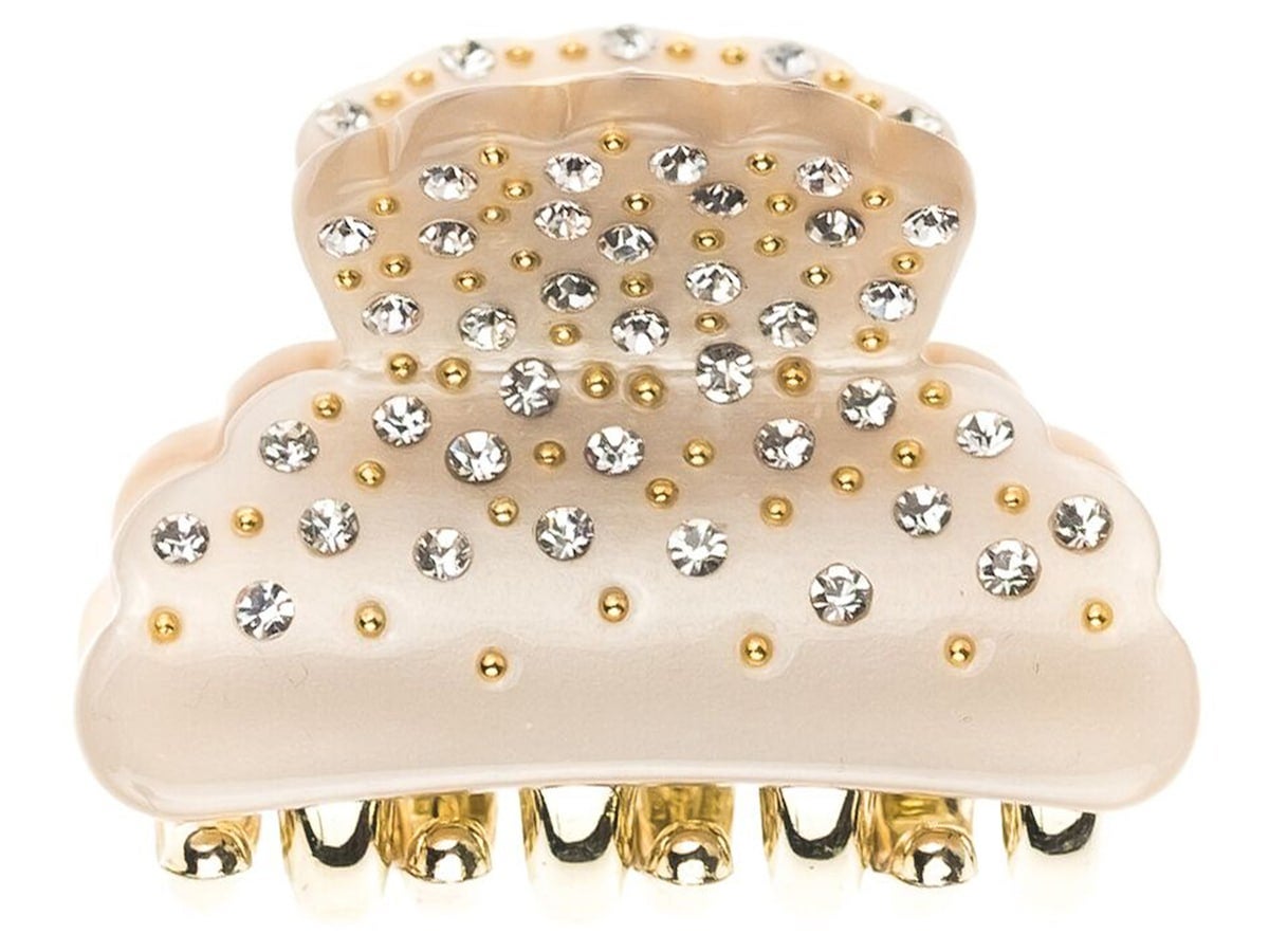 Dark Crystal Hair Clip Claw With Swarovski Crystals Small Sand 4 Cm - pcs 1