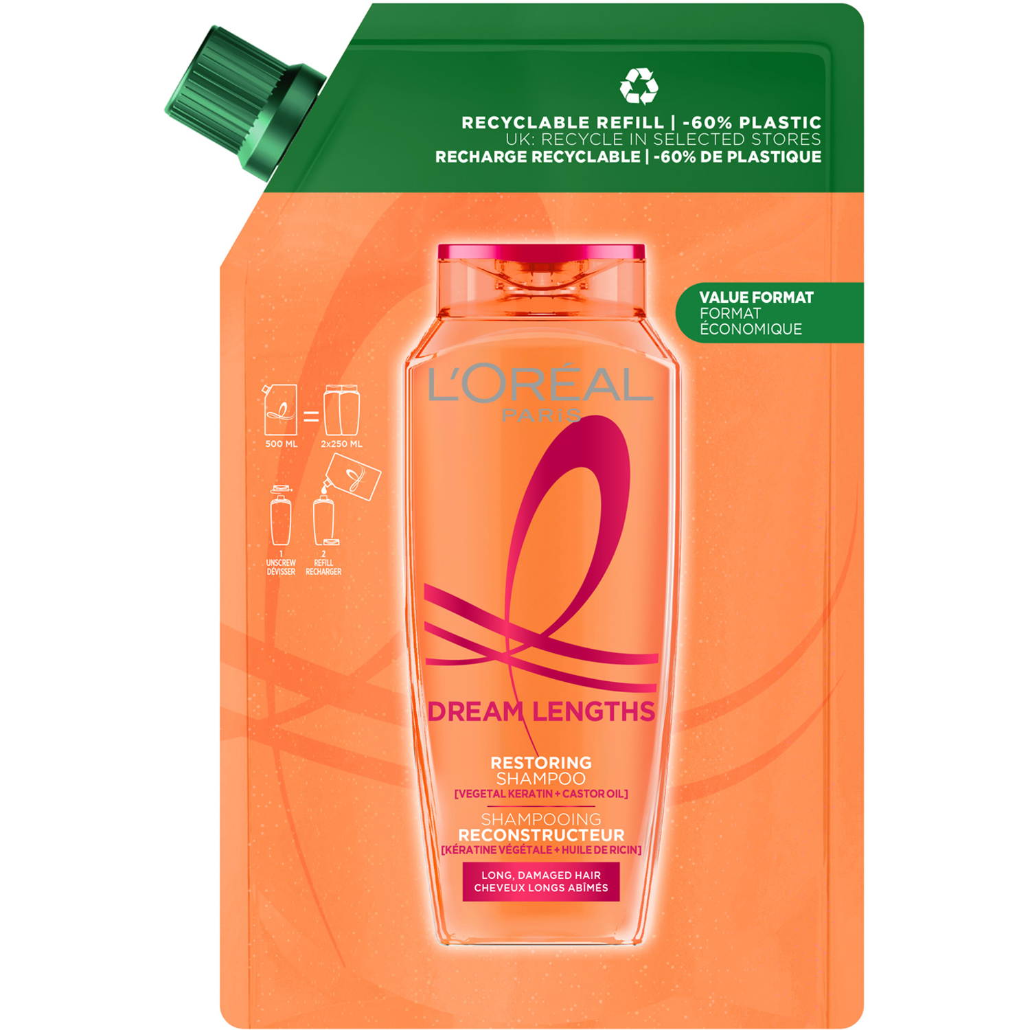 Elvital Dream Length Shampoo Refill 500ml