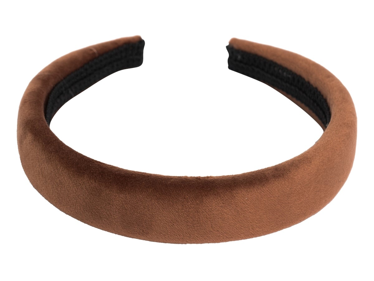 Dark Velvet Hairband Broad Cognac - pcs 1