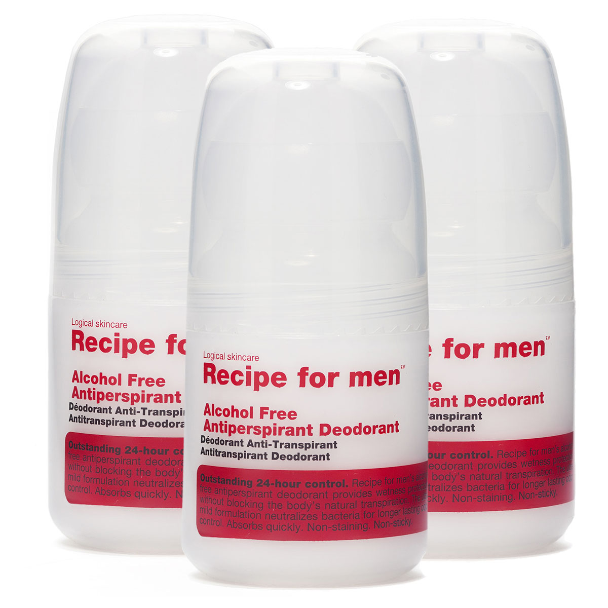 Bilde av Recipe For Men Antiperspirant Deodorant Trio 3 X Alcohol Free 60 Ml