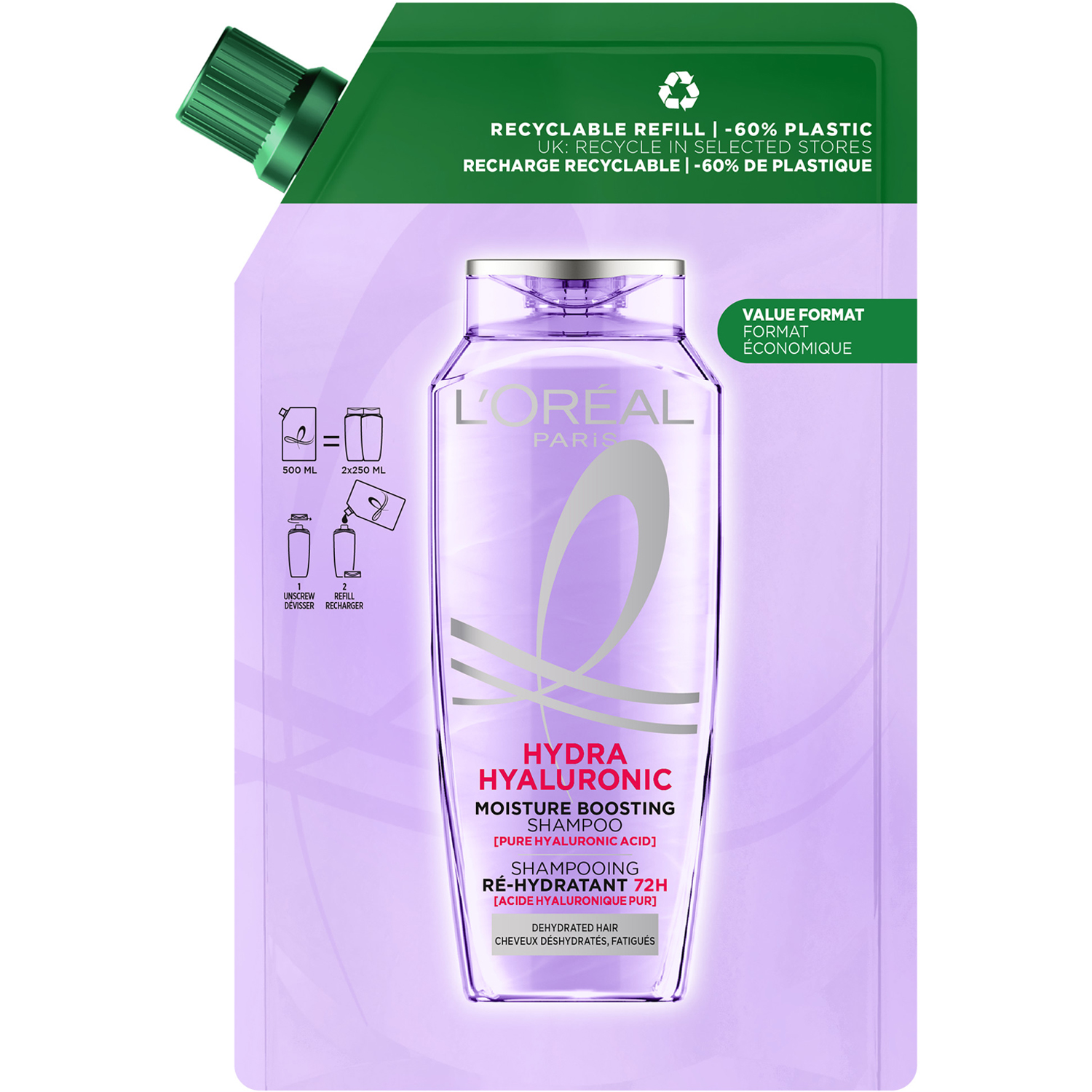 Elvital Hyaluron Plump Shampoo Refill 500ml