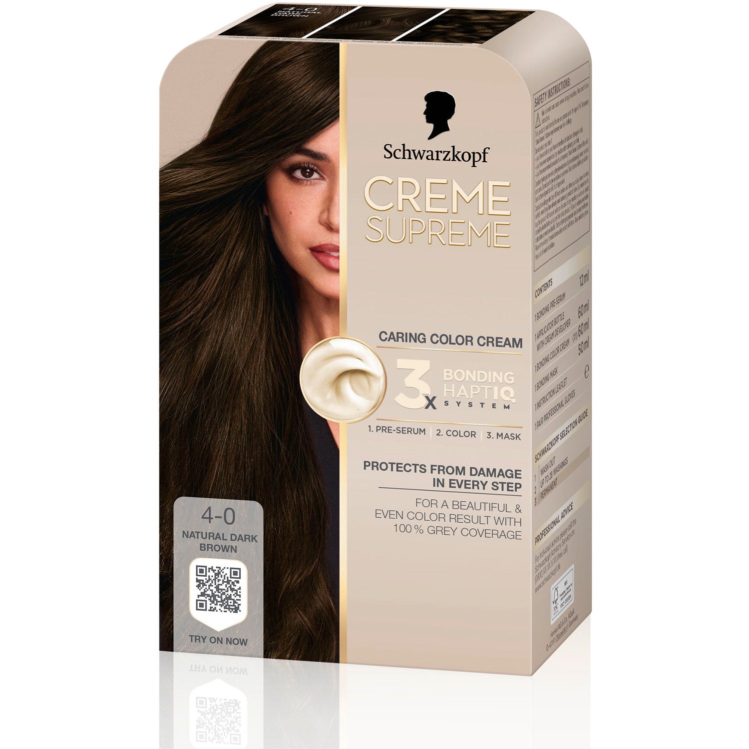 Schwarzkopf Creme Supreme 4-0 Natural Dark Brown - 1 pcs