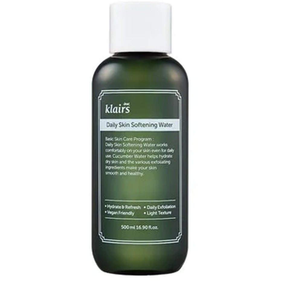 Klairs Daily Skin Softening Water Fuktighetsgivende toner med en lett og frisk tekstur, 500ml - 500 ml