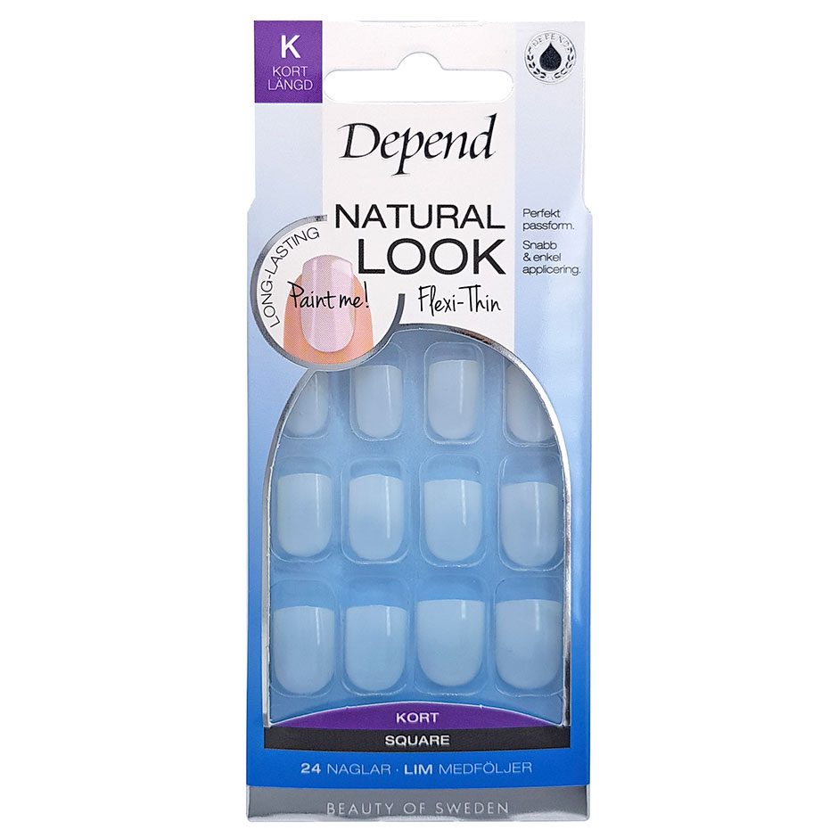 Natural Look Short Square 24pcs
