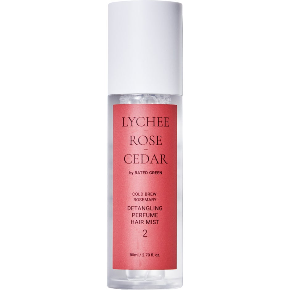 Rated Green Detangling Perfume Hair Mist 2 Lychee Rose Cedar 80ml