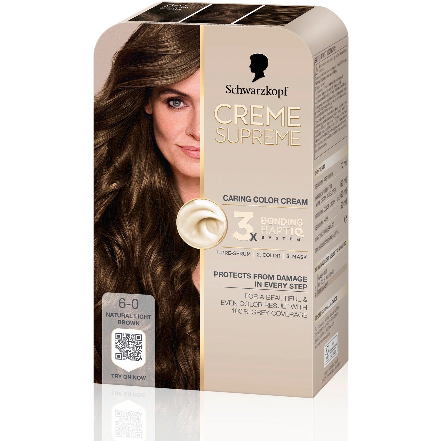 Schwarzkopf Creme Supreme 6-0 Natural Light Brown - 1 pcs