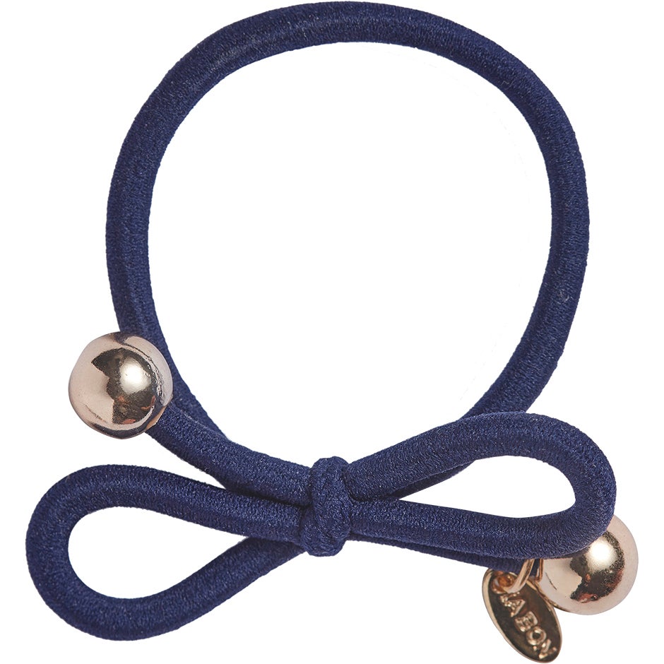 Ia Bon Hair Tie With Gold Bead Navy