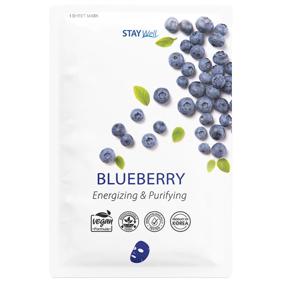 Bilde av Stay Well Vegan Sheet Mask Blueberry 1pcs