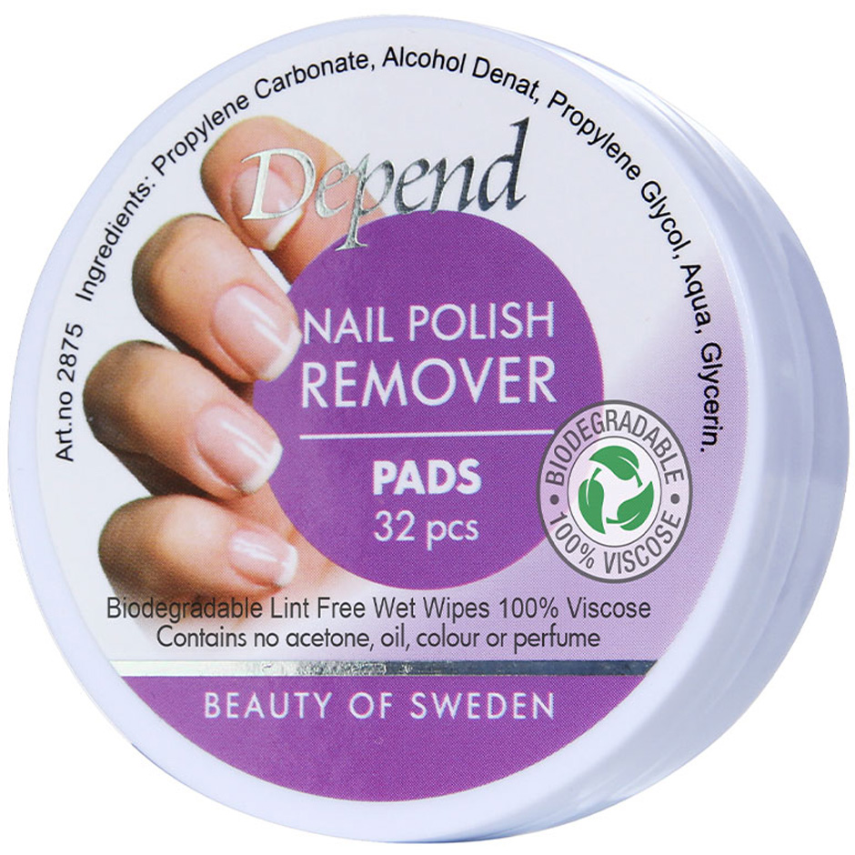 Bilde av Depend Nail Polish Remover Pads 32 Pcs