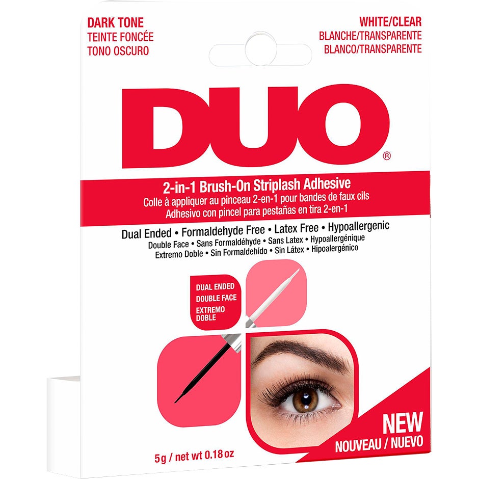 Bilde av Andrea Duo 2-in-1 Brush-on Adhesive Clear & Dark 5 G