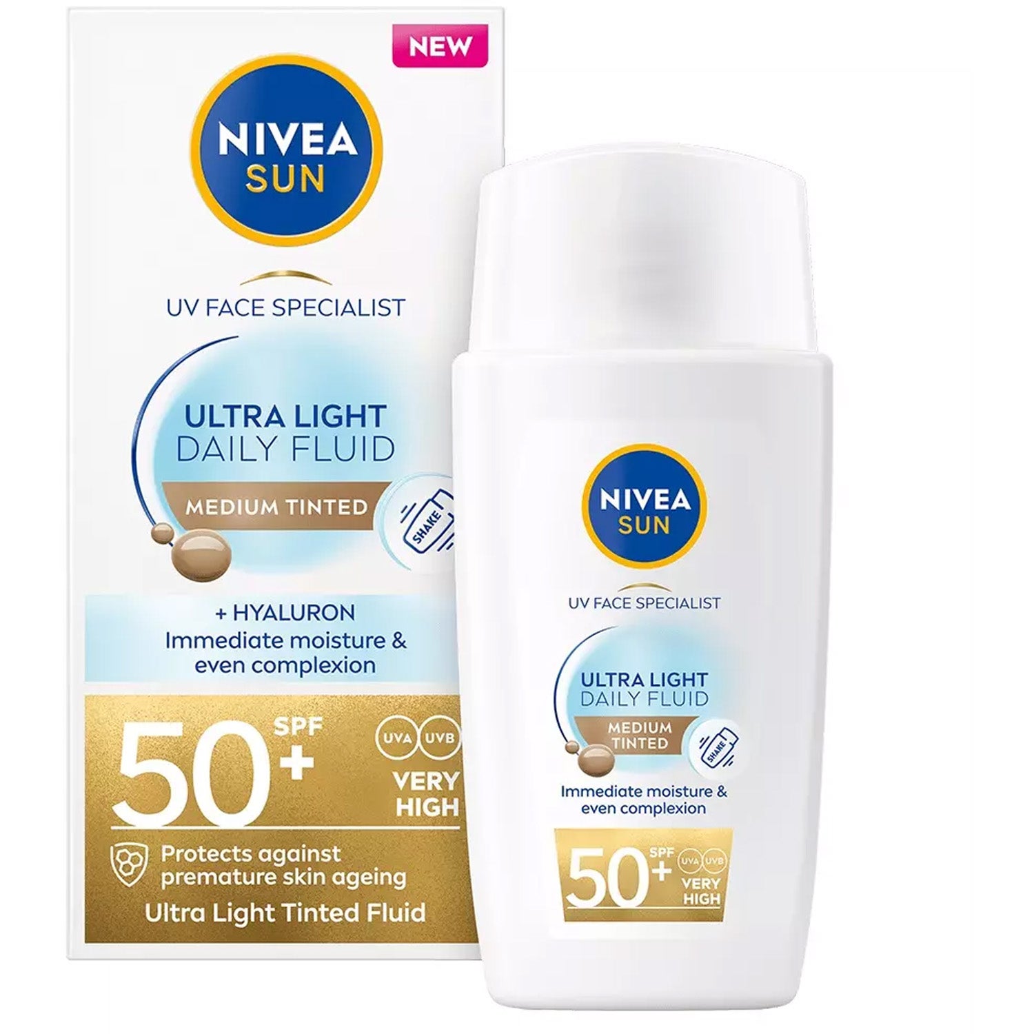 NIVEA UV Face Ultra Fluid Medium Tinted SPF50+ 40 ml