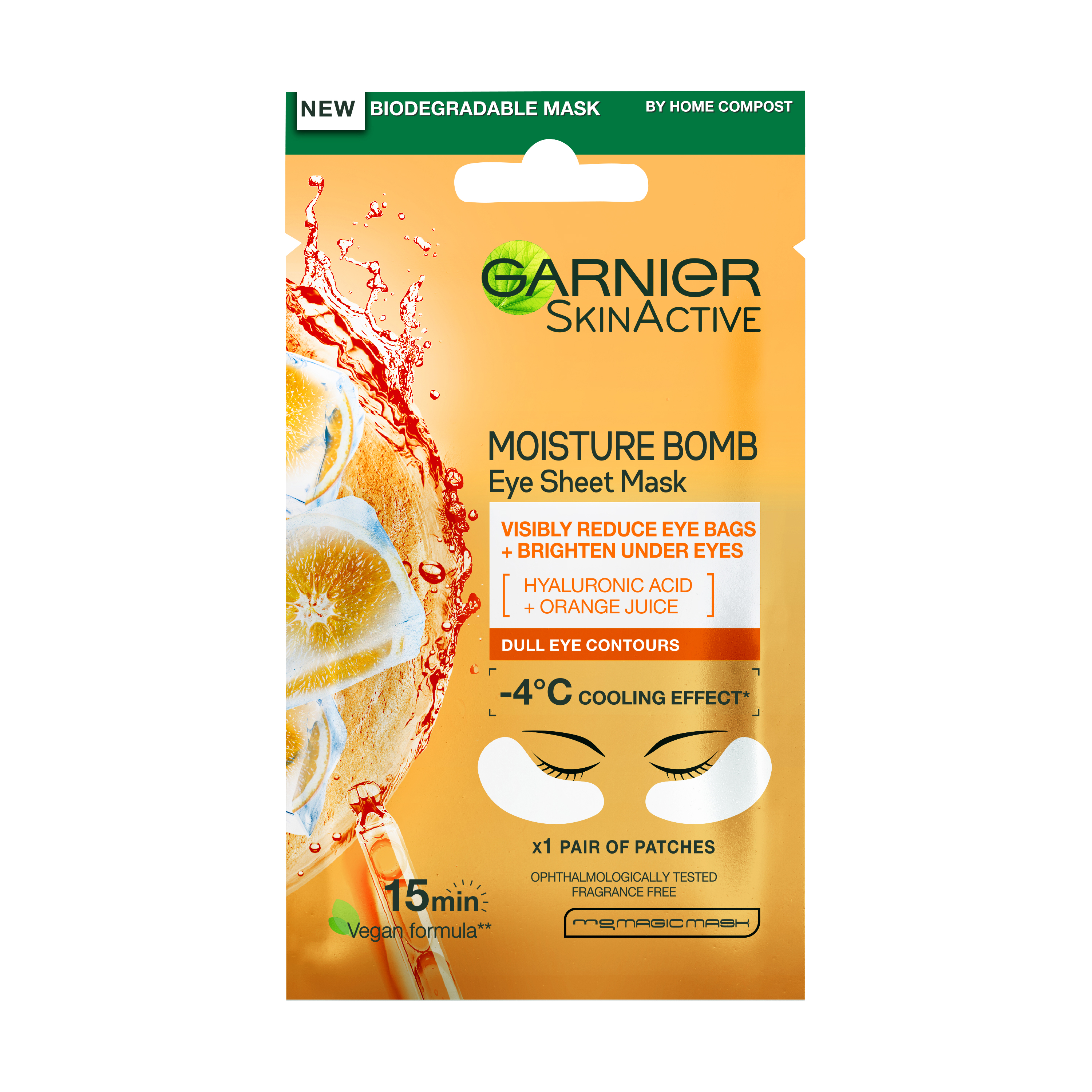 Bilde av Garnier Skin Active Eye Tissue Mask Orange 1 Pcs