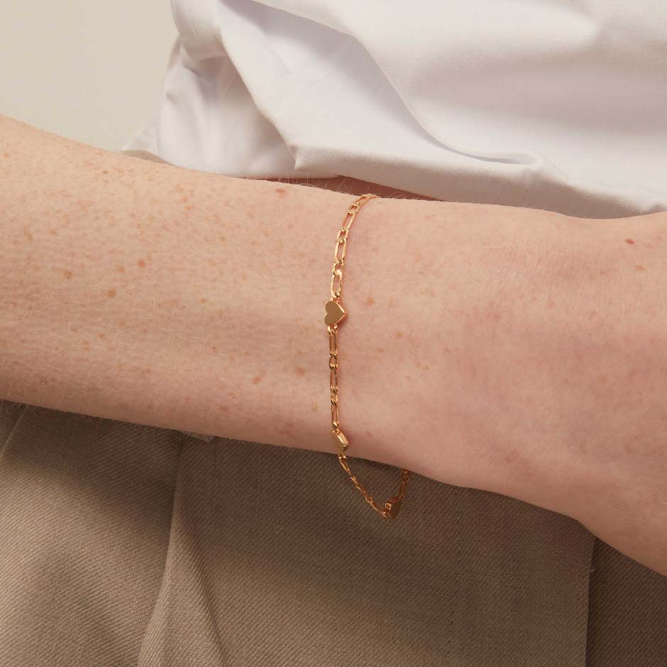 Multi Heart Fiagaro Chain Bracelet
