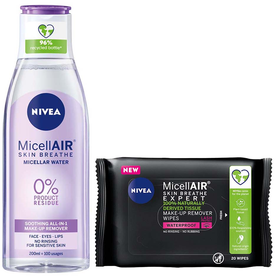 Nivea MicellAIR Expert Make-up Remover Waterproof Wipes 20 stk