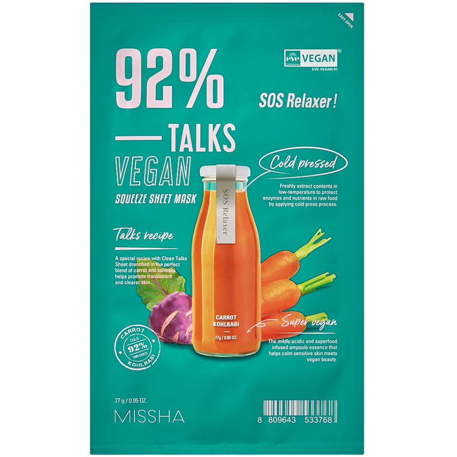 MISSHA Talks Vegan Squeeze Sheet Mask [Sos Relaxer] 27 g